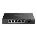 SG2206MP Switch Gigabit 6 Porte con 4 PoE+, Slot SFP, Gestione Cloud SDN e Budget PoE 63W per Reti Aziendali - Omada