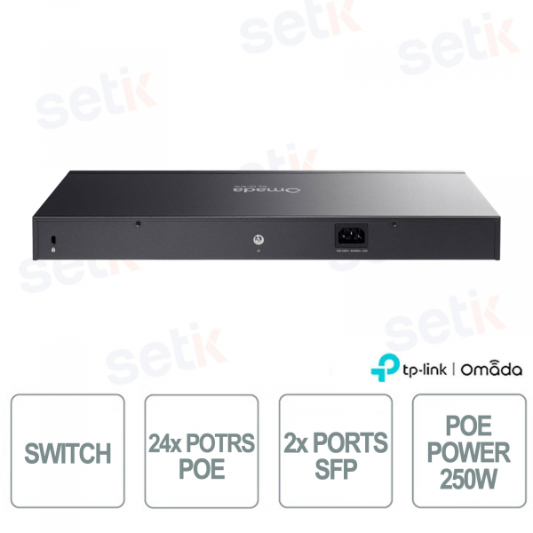 ES228GP 28-Port Gigabit Switch with 24 PoE+, 2 SFP Slots, SDN Cloud Management and 250W PoE Budget - Omada