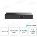 ES220GP Switch Gigabit 20 Porte con 16 PoE+, 2 Slot SFP, Gestione Cloud SDN e Budget PoE 150W - Omada