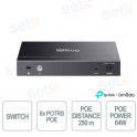 ES208GP Switch Gigabit 8 Porte PoE+ con Gestione Cloud SDN, Budget PoE 64W per Videosorveglianza - Omada