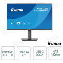 XB2796HSC-B1 27" IPS Full HD 144Hz, USB-C 65W, supporto ergonomico regolabile, HDMI, Flicker Free - iiyama