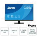 X2791QS-B1 27" QHD IPS 75 Hz, sans scintillement, filtre de lumière bleue, HDMI, DisplayPort, haut-parleurs intégrés - iiyama