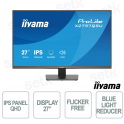 X2791QS-B1 27" QHD IPS 75 Hz, sans scintillement, filtre de lumière bleue, HDMI, DisplayPort, haut-parleurs intégrés - iiyama
