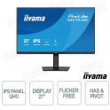 X2791QS-B1 27" QHD IPS 75 Hz, sans scintillement, filtre de lumière bleue, HDMI, DisplayPort, haut-parleurs intégrés - iiyama