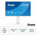XB2797QSU-W1 27" QHD IPS 75 Hz, hub USB 4 ports, pied ergonomique, HDMI, DisplayPort, confort visuel certifié TÜV - iiyama