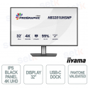 HB3201UHSNP-B1 32" 4K UHD IPS Black, 99% DCI-P3 Pantone Validated, USB-C Dock e KVM integrato - iiyama