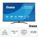 X4373UHSU-B2 43" 4K UHD VA Widescreen with USB Hub and HDMI/DisplayPort Connectivity for Advanced Multitasking - iiyama