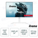 GB2471HSU-W1 24" Full HD IPS 165Hz, 0.3ms MPRT, FreeSync Premium con hub USB e design bianco - iiyama