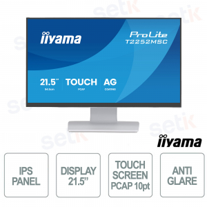 T2252MSC-W2AG 21.5" Full HD IPS 10 Touch PCAP IP65 HDMI DisplayPort USB Edge-to-Edge - iiyama