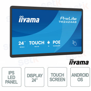 TW2423AS-B3P 24" Full HD IPS Android PoE NFC RFID Wi-Fi LAN VESA per Digital Signage e Retail - iiyama