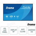LH8664UHS-B3AG 86" 4K UHD, Android 14, IPS 500 cd/m², WiFi, 24/7, iiSignage² CMS Integrated - iiyama
