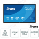 TE9813A-B2AG 98" 4K UHD, Google EDLA, Android 14, tactile 40 points, WiFi 6E pour l'école et le travail - iiyama