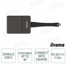 WP D002C USB-C 4K Wireless Presentation with eShare, 5GHz WiFi, Compatible with Windows Mac Chrome OS - iiyama