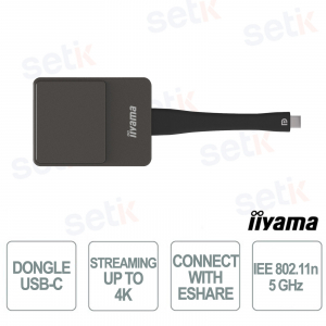 WP D002C USB-C 4K Wireless Presentation with eShare, 5GHz WiFi, Compatible with Windows Mac Chrome OS - iiyama
