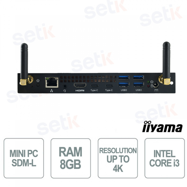 SDM31201BC-1L Intel Core i3, Windows 11 IoT, SSD 256GB, WiFi 6, SDM-L per Display Digital Signage e Interattivi - iiyama