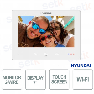 Hyundai 7" Touch Screen 2-Wire WiFi Interior Monitor with Two-Way Audio and SD Memory Card
