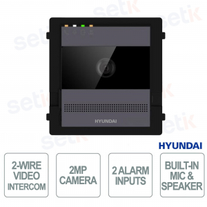 Videocitofono 2 Fili con Telecamera 2MP IR WDR, IP65 IK08, Controllo Accessi e 2000 Utenti - Hyundai