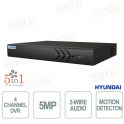 copy of DVR 16 canaux 5-en-1 H.265+ avec 2 canaux IP 5 MP, HDMI, VGA, audio bidirectionnel et Deep Learning 2.0 - Hyundai
