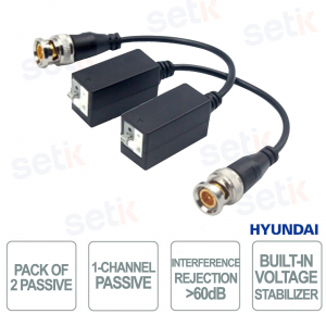 Trasmettitori Passivi Video HDCVI HDTVI AHD su Twisted Pair, 400m, No Alimentazione, Anti Interferenze - Hyundai