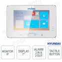Monitor IP 7" Touch Screen con Audio Bidirezionale, Ethernet, Allarmi, MicroSD e PonC per Videocitofono - Hyundai
