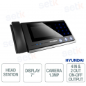 Interphone vidéo tactile 7 pouces avec caméra 1,3 MP, ports RJ45 et RS485 et télécommande - Hyundai