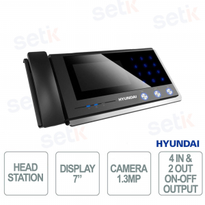 Interphone vidéo tactile 7 pouces avec caméra 1,3 MP, ports RJ45 et RS485 et télécommande - Hyundai
