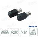 1-Channel Passive Video Transceiver HDCVI HDTVI AHD over Twisted Pair Cat5/6 400m Plug&Play - Hyundai