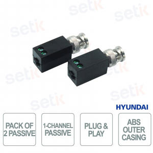 1-Channel Passive Video Transceiver HDCVI HDTVI AHD over Twisted Pair Cat5/6 400m Plug&Play - Hyundai