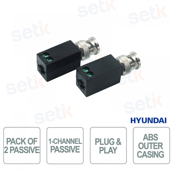 1-Channel Passive Video Transceiver HDCVI HDTVI AHD over Twisted Pair Cat5/6 400m Plug&Play - Hyundai