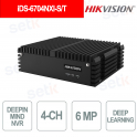 iDS-6704NXI-S/T NVR DeepinMind 4 Channels AI SSD 1TB H.265+ Video Analysis 6MP - Hikvision