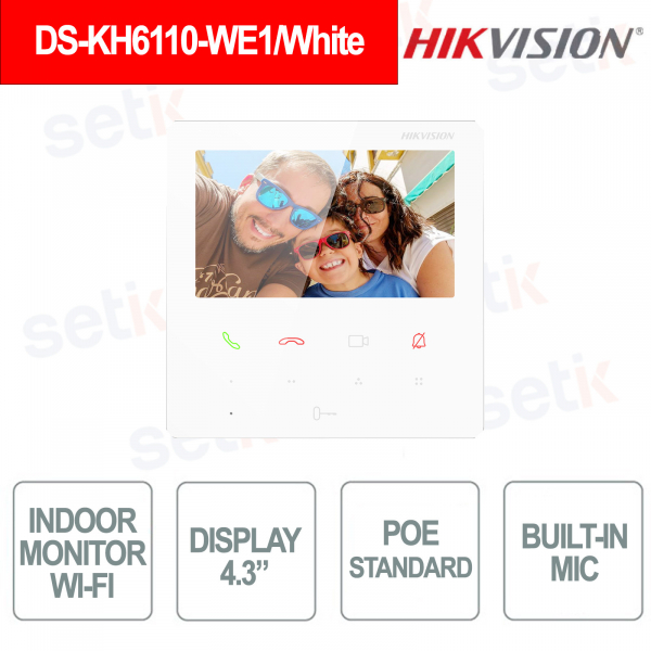 Hikvision 4.3" WiFi PoE Touch Screen IP Video Intercom with Hik-Connect App and Integrated Audio
