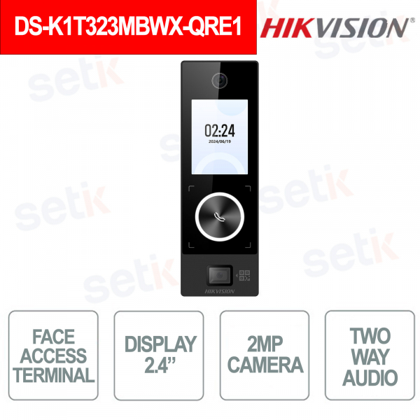 Hikvision 2MP WiFi QR PoE IP65 Face Recognition Access Control Terminal with Two-Way Audio