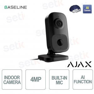 Ajax IndoorCam Nera – Telecamera Wi-Fi da Interno con AI, PIR e HDR