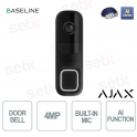 Sonnette vidéo intelligente Ajax DoorBell noire – Interphone vidéo intelligent avec IA, détecteur de mouvement PIR et caméra HDR