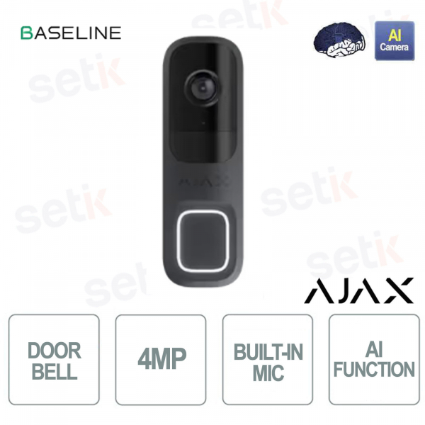 Ajax DoorBell Grafite – Videocitofono Smart con AI, PIR e Telecamera HDR