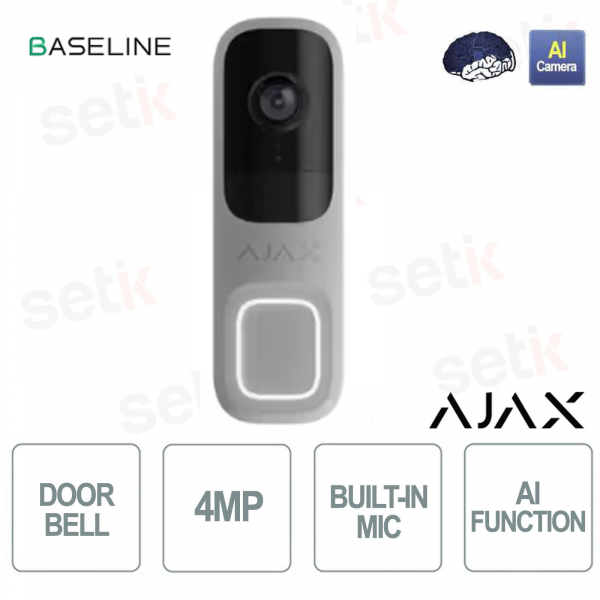 Ajax DoorBell Gray – Smart Video Intercom with AI, PIR, and HDR Camera