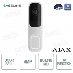 Ajax DoorBell Bianco – Videocitofono Smart con AI, PIR e Telecamera HDR