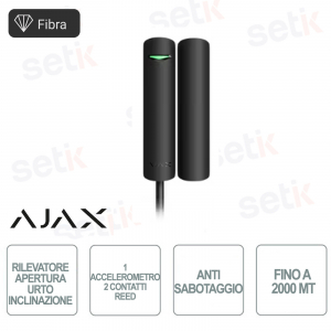 Ajax Superior DoorProtect Plus Fibra Nero – Sensore Apertura con Urto e Inclinazione