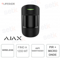 Ajax Superior MotionProtect Plus Jeweler Noir – Capteur PIR et micro-ondes sans fil professionnel