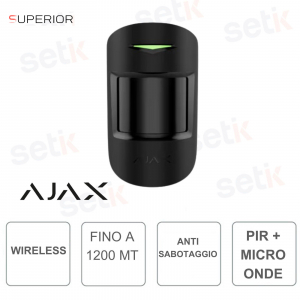 Ajax Superior MotionProtect Plus Jeweler Black – Professional Wireless PIR and Microwave Sensor