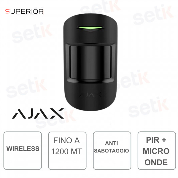 Ajax Superior MotionProtect Plus Jeweler Black – Professional Wireless PIR and Microwave Sensor