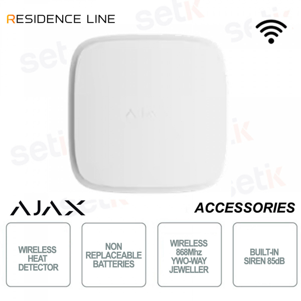 Ajax FireProtect 2 AC Bianco – Rilevatore Monossido di Carbonio CO Jeweller