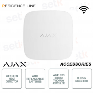 Détecteur de fumée sans fil Ajax FireProtect 2 RB Blanc avec capteur de chaleur pour bijoutiers