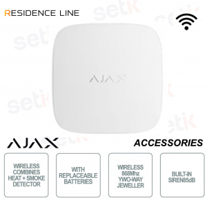 Détecteur de fumée, de chaleur et de monoxyde de carbone Ajax FireProtect 2 RB Blanc – Bijoutier