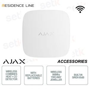 Détecteur de chaleur et de monoxyde de carbone Ajax FireProtect 2 RB Blanc – Bijoutier