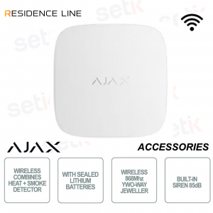 Détecteur de fumée et de chaleur sans fil Ajax FireProtect 2 SB Blanc – Bijoutier