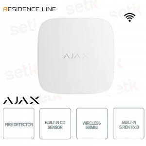 Ajax FireProtect 2 SB Bianco – Rilevatore Monossido di Carbonio CO Wireless Jeweller