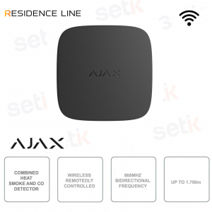Ajax FireProtect 2 SB Nero – Rilevatore Fumo, Calore e CO Wireless Jeweller