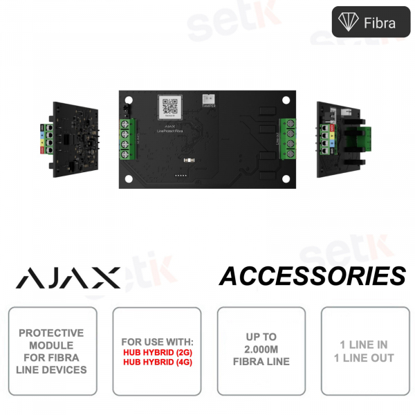 Ajax Superior LineProtect Fibra – Modulo Protezione Linea Fibra da Cortocircuiti e Sabotaggi