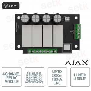 Superior MultiRelay Fibra - Modulo relè a quattro canali per controllare l'alimentazione da remoto - Ajax